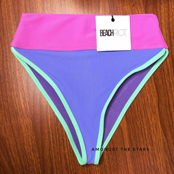 Beach Riot Emmy High Tide Colorblock Bikini Swim Bathing Suit Bottom - Picture 5 of 10